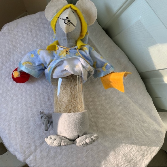 Plush Mouse Toy with Blue and Yellow Pajamas - Picture 4 of 5